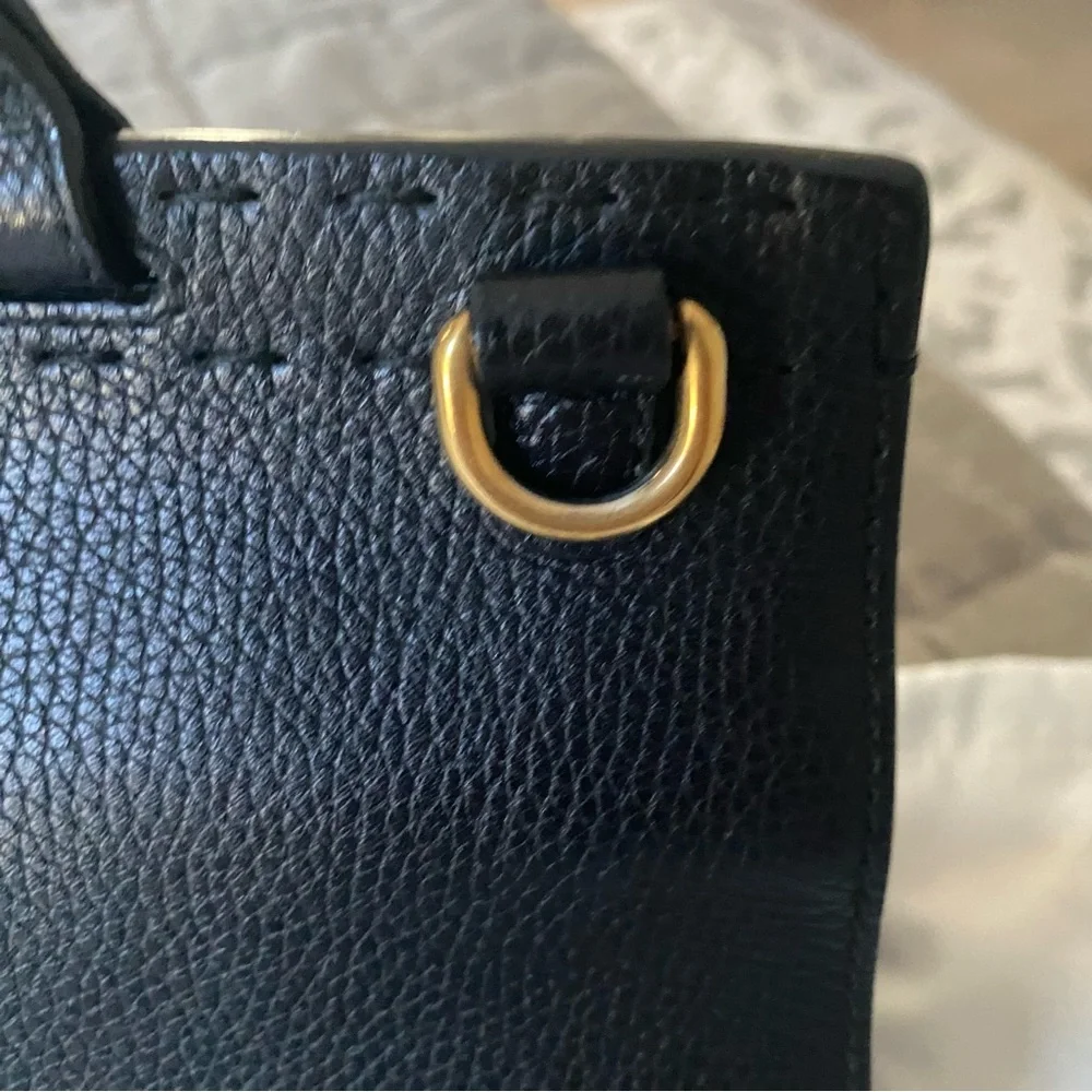 GUCCI GG MARMONT LEATHER TOP HANDLE BAG 421890 BLACK - Picture 8 of 15